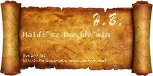 Halász Benjámin névjegykártya